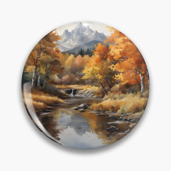 Item preview, Forest Stream in Autumn Landscape Watercolor Painting | Watercolor Landscape | Watercolor Art | Watercolor Scenery designed and sold by UnhingedBird.