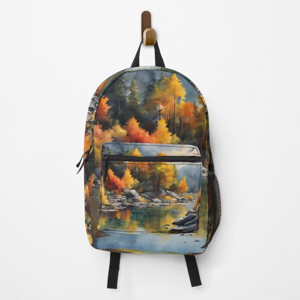 Item preview, Mountains in Autumn Landscape Watercolor Painting | Watercolor Landscape | Watercolor Art | Watercolor Scenery designed and sold by UnhingedBird.