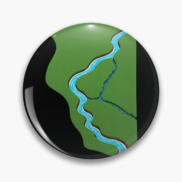 Item preview, Abstract Map Design with Blue River on Green Background designed and sold by artwaves.