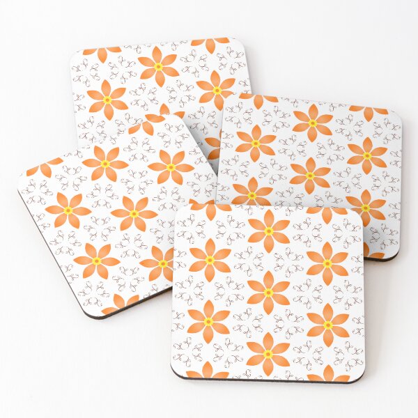 Item preview, Orange flower branch leaf pattern designed and sold by Bulantanyong.
