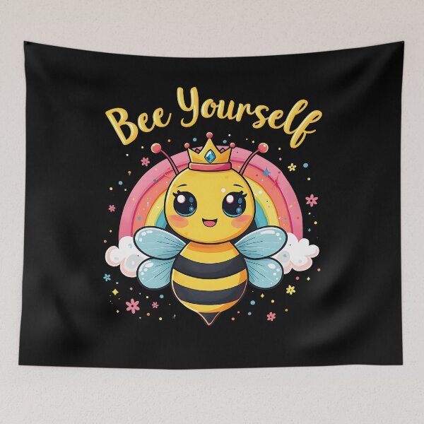 Item preview, Bee Yourself Rainbow Crown Cute Bee designed and sold by Taans-Creation.