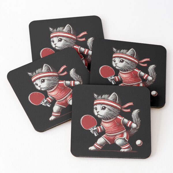 Item preview, Cute Cat Table Tennis Retro Vintage Style designed and sold by LuminOrb.