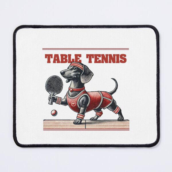 Item preview, Dachshund Dog Retro Table Tennis Game designed and sold by LuminOrb.