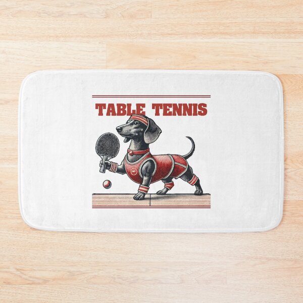 Item preview, Dachshund Dog Retro Table Tennis Game designed and sold by LuminOrb.