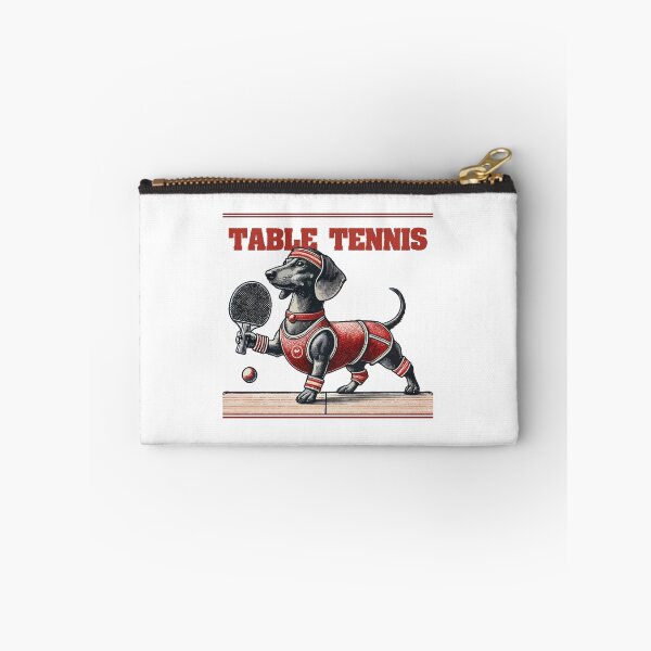 Item preview, Dachshund Dog Retro Table Tennis Game designed and sold by LuminOrb.