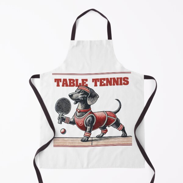 Item preview, Dachshund Dog Retro Table Tennis Game designed and sold by LuminOrb.
