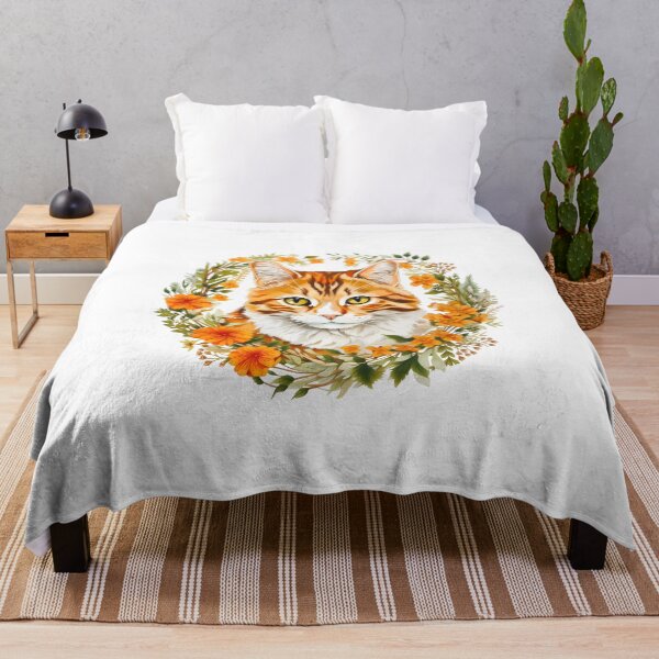 Item preview, Ginger Tabby Flower Cat,Tabby Cat With wreath designed and sold by xiao xuans.