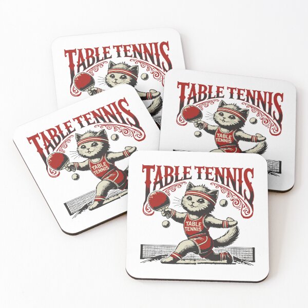 Item preview, Cute Cat Table Tennis Vintage Style Retro designed and sold by LuminOrb.