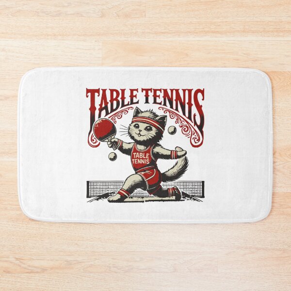 Item preview, Cute Cat Table Tennis Vintage Style Retro designed and sold by LuminOrb.