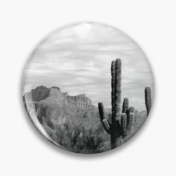 Item preview, Superstition Mountains with Saguaros - Black and white designed and sold by AzHammock.