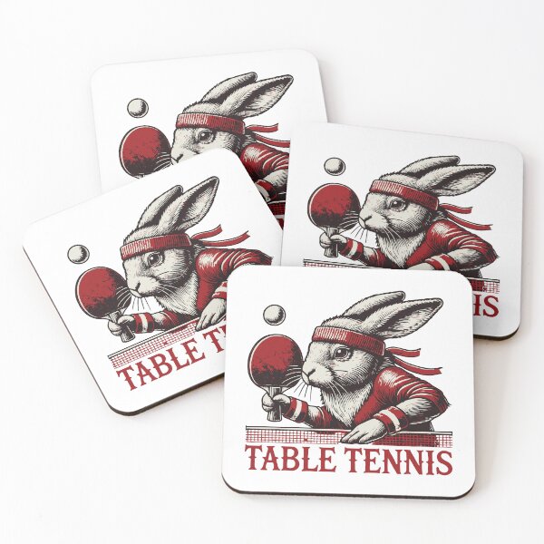 Item preview, Rabbit Vintage Retro Table Tennis Master designed and sold by LuminOrb.