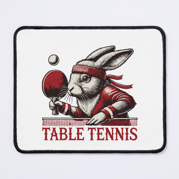 Item preview, Rabbit Vintage Retro Table Tennis Master designed and sold by LuminOrb.