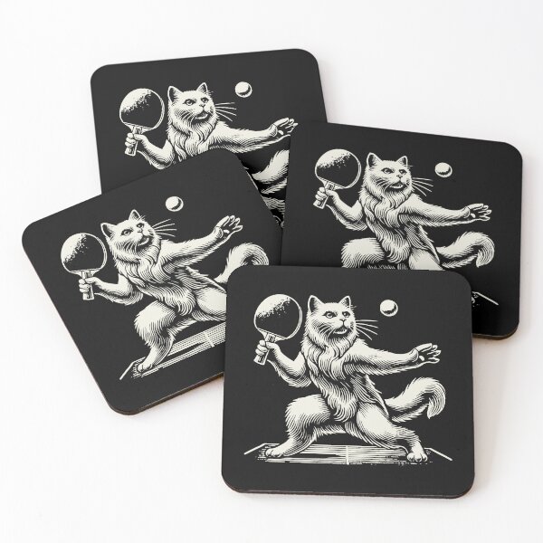 Item preview, Cute Cat Plays Table Tennis designed and sold by LuminOrb.