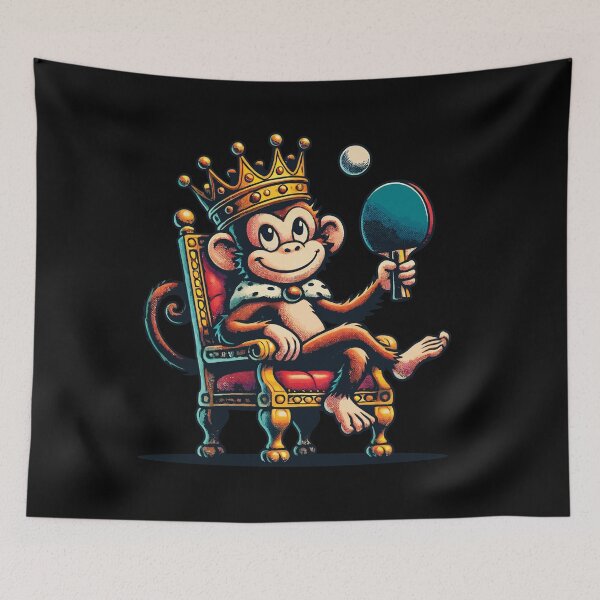 Item preview, Monkey King Of Ping Pong Royalty Fun designed and sold by LuminOrb.
