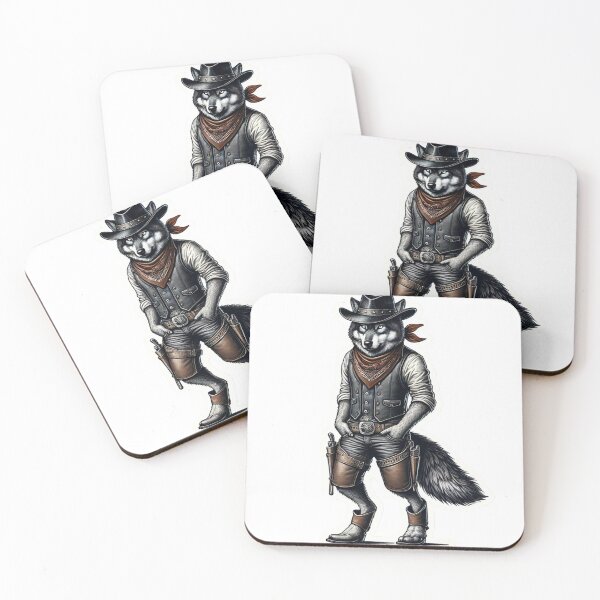 Item preview, "Realistic Cowboy Wolf Full-Body Sticker Design" designed and sold by ForFamily1120.