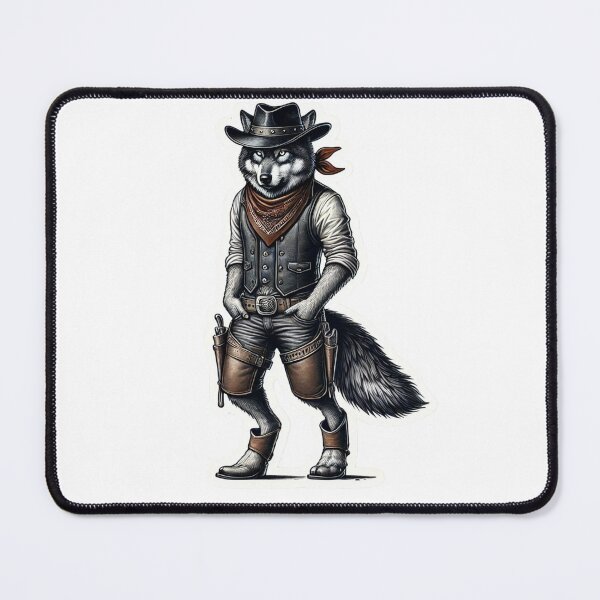 Item preview, "Realistic Cowboy Wolf Full-Body Sticker Design" designed and sold by ForFamily1120.