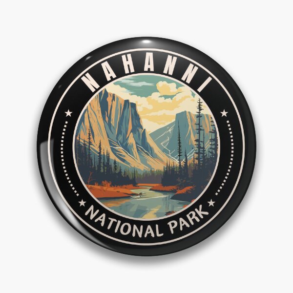Item preview, Nahanni National Park in Northwest Territories Canada Retro Travel Art Emblem designed and sold by MaateoDesign.