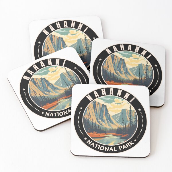 Item preview, Nahanni National Park in Northwest Territories Canada Retro Travel Art Emblem designed and sold by MaateoDesign.