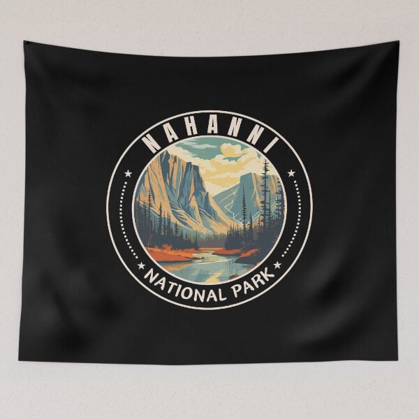 Item preview, Nahanni National Park in Northwest Territories Canada Retro Travel Art Emblem designed and sold by MaateoDesign.