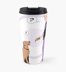 Hawkguy and Pizza Dog (color) Travel Mug