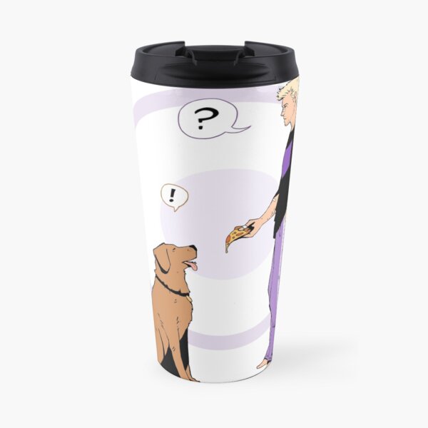 Hawkguy and Pizza Dog (color) Travel Mug