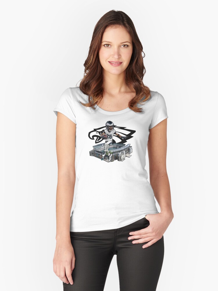 Thumbnail 1 of 3, Fitted Scoop T-Shirt, Saquon Out The Stadium designed and sold by GoBirdsGo.