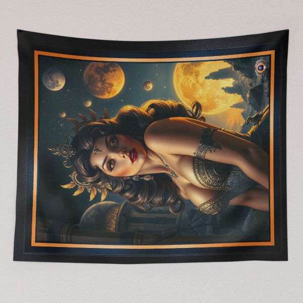 Item preview, Cosmic Elegance Of Celasia, Enchanting Queen Of The Planet Metara Mesmerizing AI Concept Art by Xzendor7 designed and sold by Xzendor7 Digital Art Creations.