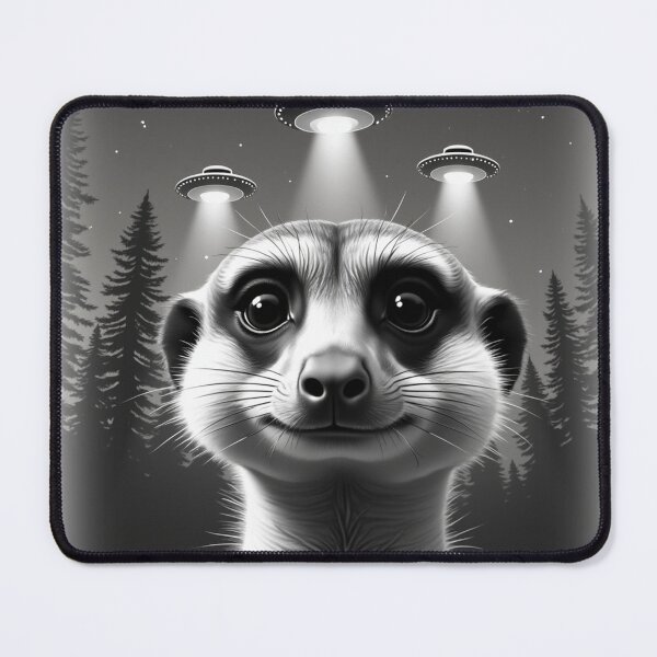 Item preview, Meerkat UFO Animal Selfie: A fun and hilarious pattern featuring animals taking selfies with aliens during an unexpected encounter. designed and sold by Camel & Quirk.