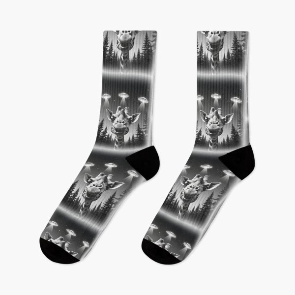 Item preview, Giraffe UFO Selfie Animal: A fun and hilarious pattern featuring animals taking selfies with aliens during an unexpected encounter. designed and sold by Grang Art Artistic Designs.