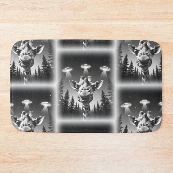 Item preview, Giraffe UFO Selfie Animal: A fun and hilarious pattern featuring animals taking selfies with aliens during an unexpected encounter. designed and sold by Grang Art Artistic Designs.
