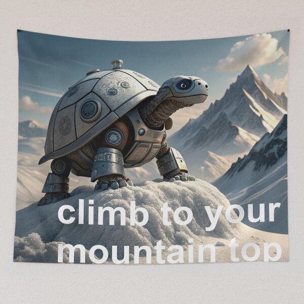 Item preview, turtle climb to your mountain top designed and sold by alexandr-art.