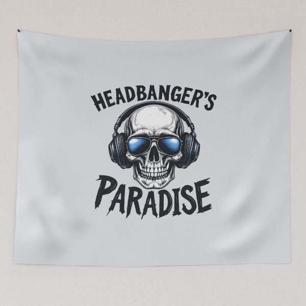 Item preview, Headbanger’s Paradise: Skull With Headphones  designed and sold by Jollys-ArtShop.
