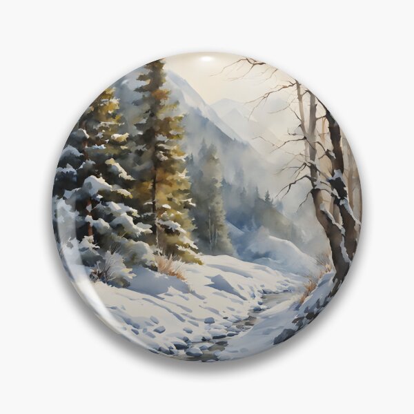 Item preview, Forest Rivulet in Winter Landscape Watercolor Painting | Watercolor Landscape | Watercolor Art | Watercolor Scenery designed and sold by UnhingedBird.