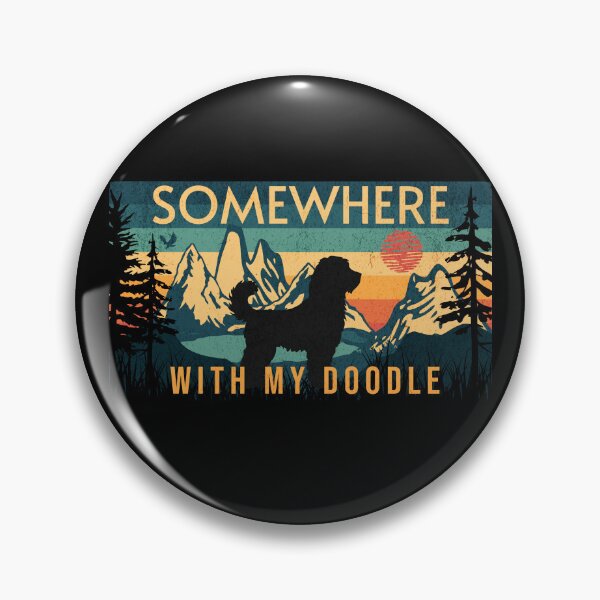 Item preview, Somewhere With My Doodle Vintage Hiking Camping Gift designed and sold by Guarddogdrive.