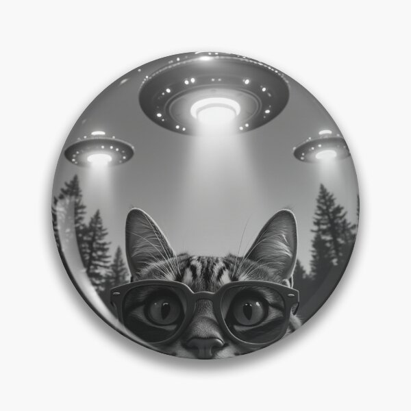 Item preview, Cool Tabby Cat UFO Animal Selfie: A fun and hilarious pattern featuring animals taking selfies with aliens during an unexpected encounter. designed and sold by Camel & Quirk.