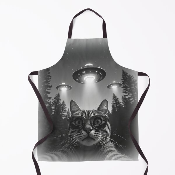 Item preview, Cool Tabby Cat UFO Animal Selfie: A fun and hilarious pattern featuring animals taking selfies with aliens during an unexpected encounter. designed and sold by Grang Art Artistic Designs.