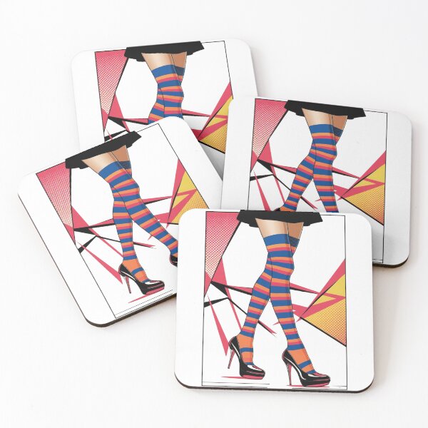 Item preview, 1980's style striped knee high stocking design. designed and sold by Shoot-The-Moon.