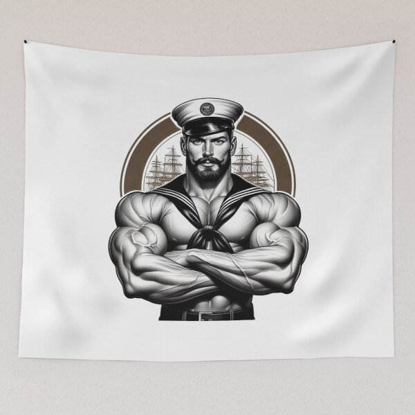 Item preview, 1940s San Francisco Hello Sailor Tom of Finland Tribute Gay Pride Graphic Design designed and sold by ItsAKinkThing.