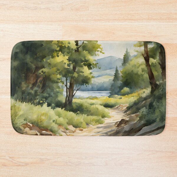 Item preview, Forest Path in Summer Landscape Watercolor Painting | Watercolor Landscape | Watercolor Art | Watercolor Scenery designed and sold by UnhingedBird.
