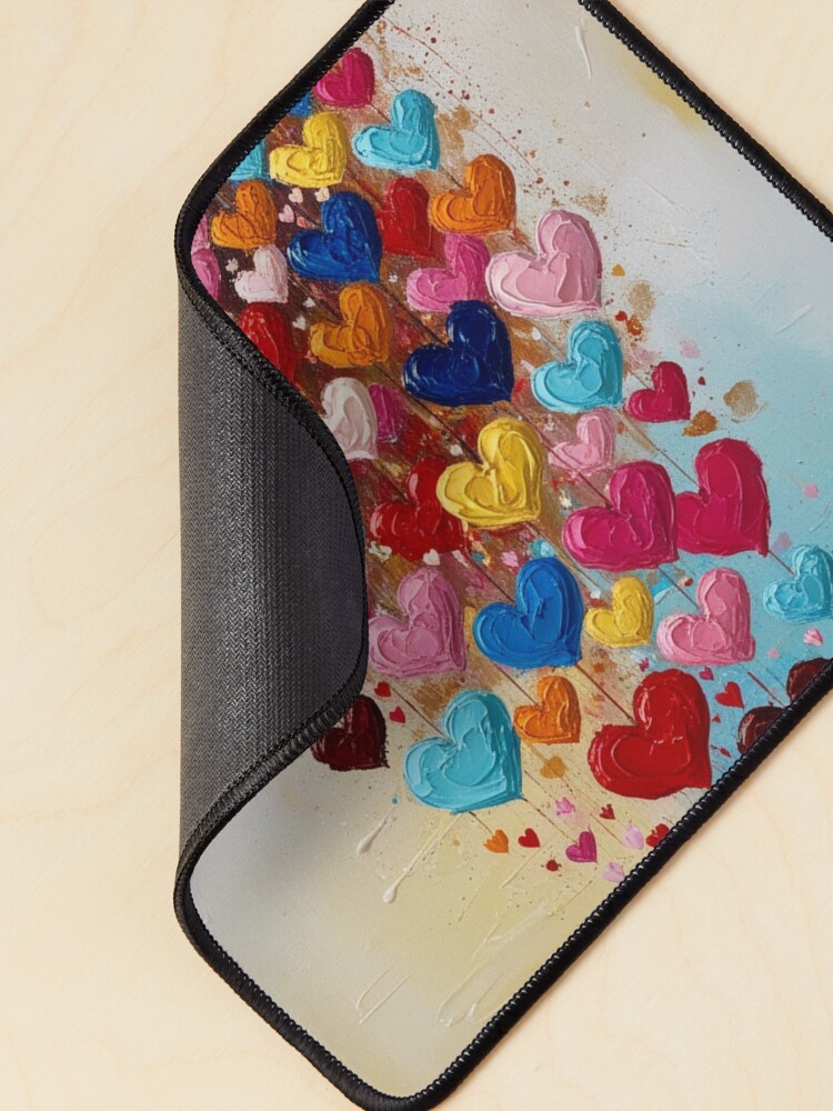 Thumbnail 2 von 5, Mauspad, Valentine Heart Rain designt und verkauft von Evelyn3112.