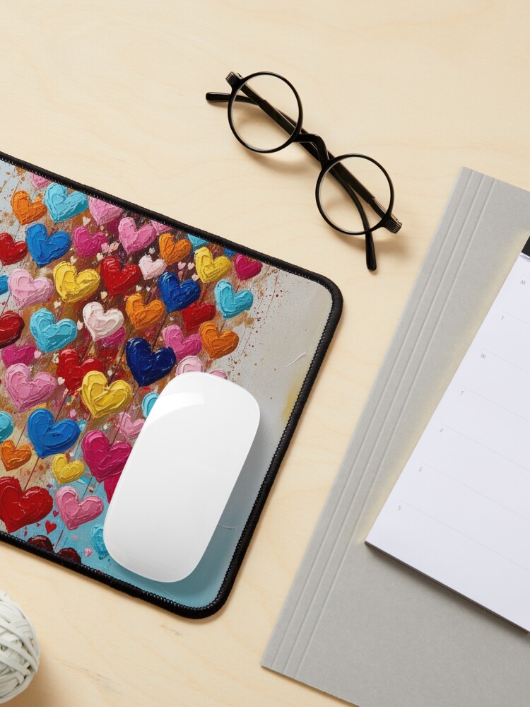 Thumbnail 3 von 5, Mauspad, Valentine Heart Rain designt und verkauft von Evelyn3112.