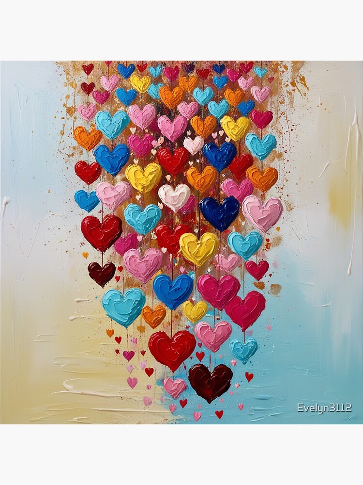 Thumbnail 3 von 3, Sticker, Valentine Heart Rain designt und verkauft von Evelyn3112.