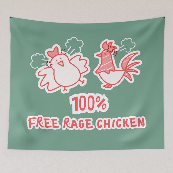 Item preview, 100% FREE RAGE CHICKEN - Free Range Pun designed and sold by nyxhra.