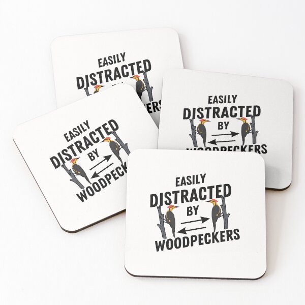 Item preview, Easily Distracted by Woodpeckers Funny humor bird birdwatching designed and sold by MotivaChic.
