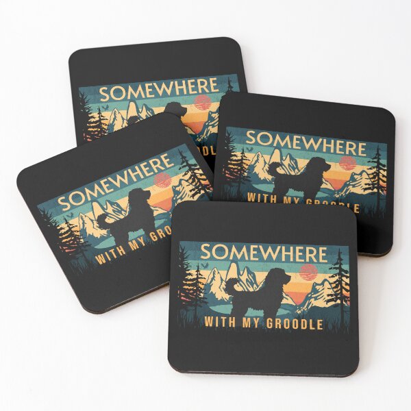 Item preview, Somewhere With My Groodle Vintage Hiking Camping Gift designed and sold by Guarddogdrive.
