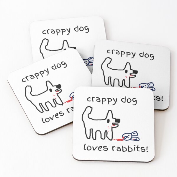 Item preview, Cute Crappy Dog - Crappy dog loves rabbits! designed and sold by TheRubberOnion.