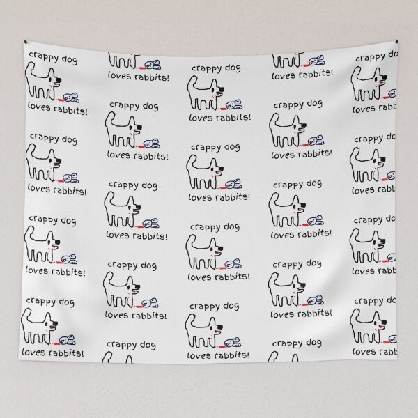 Item preview, Cute Crappy Dog - Crappy dog loves rabbits! designed and sold by TheRubberOnion.