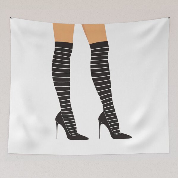 Item preview, Ladies Legs in striped stockings vector design. designed and sold by Shoot-The-Moon.