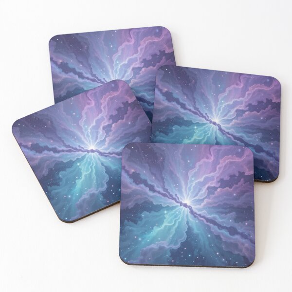 Aperçu de l'œuvre Aurore boréale galaxie violet sarcelle #1 #décor #art créée et vendue par Orese12.