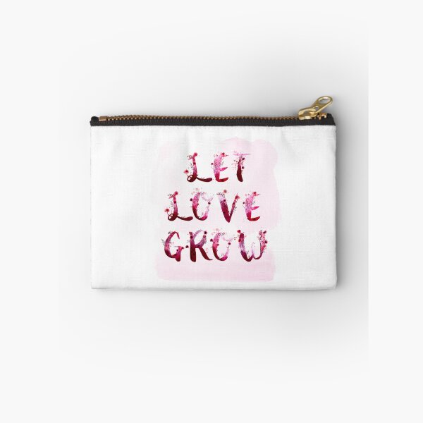 Item preview, Let Love Grow hand lettering with watercolor flowers and paint splatters designed and sold by KariSmithDes.